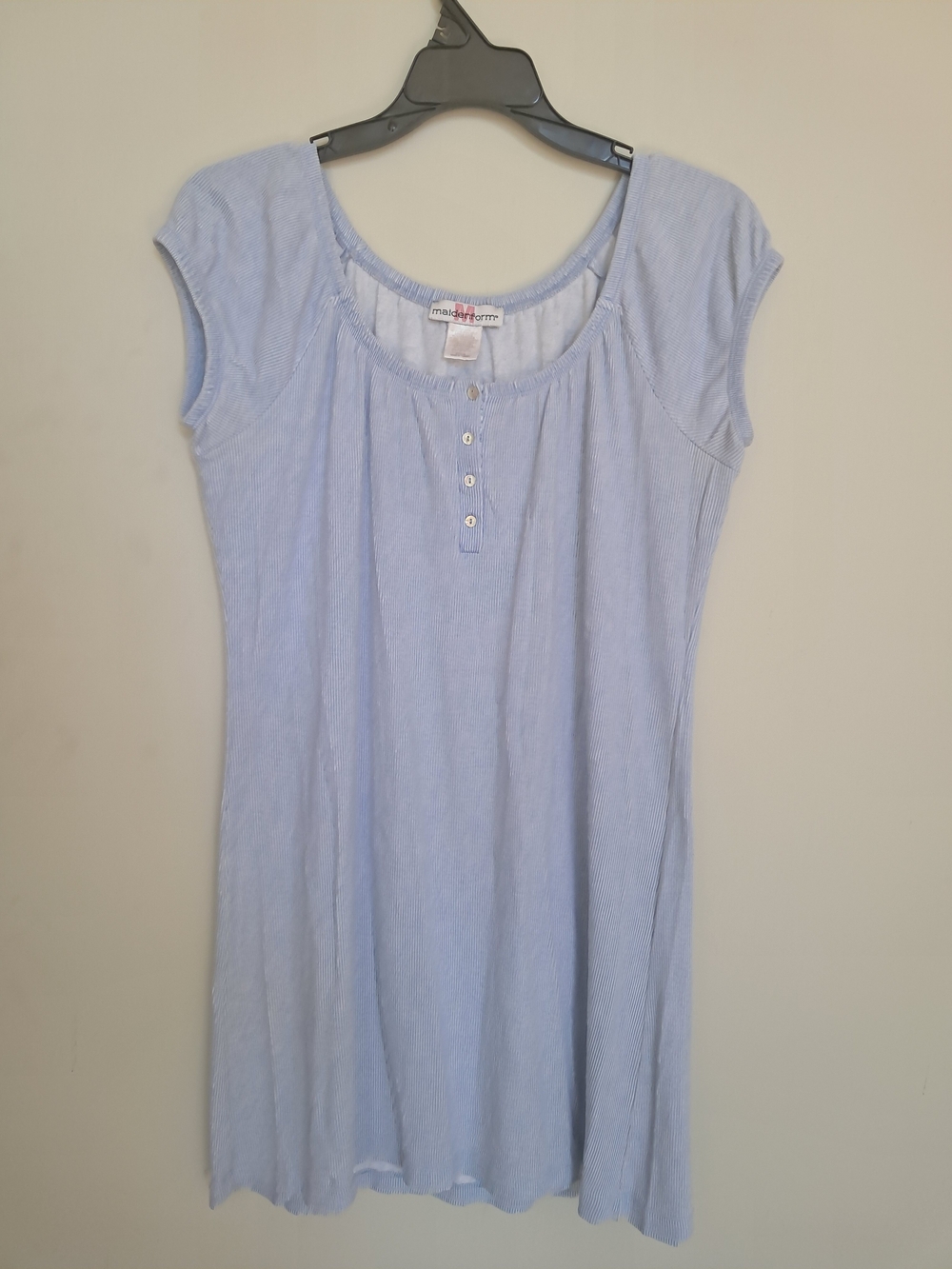 75% Cotton Maidenform Pale Blue Ribbed Mini Dress